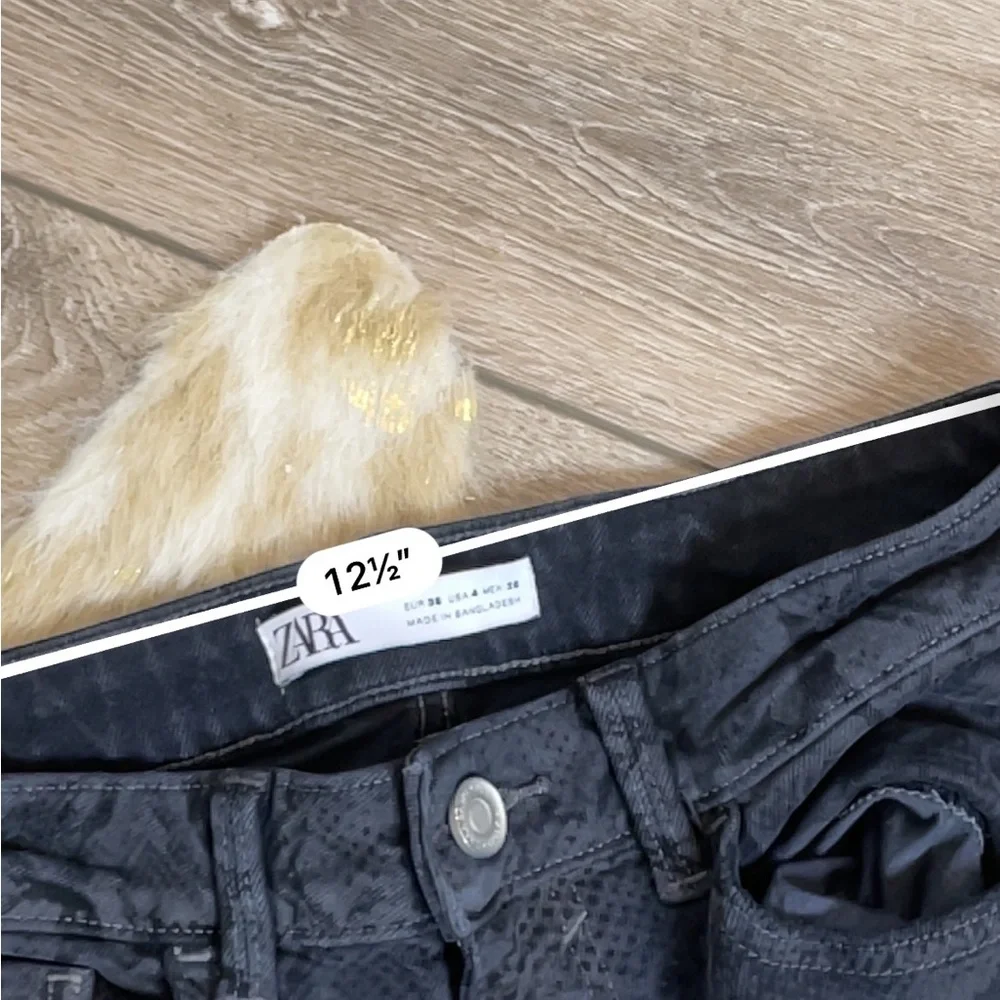 Zara mid rise black snake print skinny jeans - Picture 5 of 6